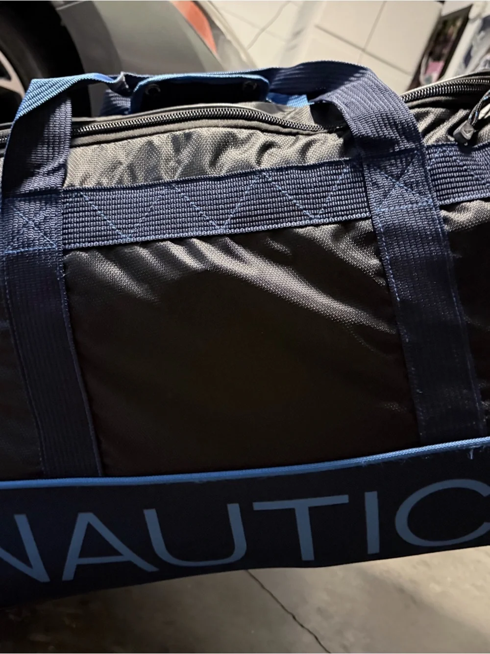 Nautica Royal Blue Rolling Travel Duffel with Bold Logo
